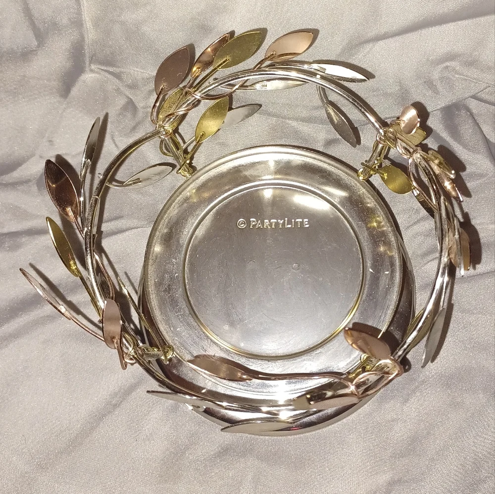 *HP* PartyLite Shimmering Leaves Pedestal Candle Holder - Picture 8 of 14